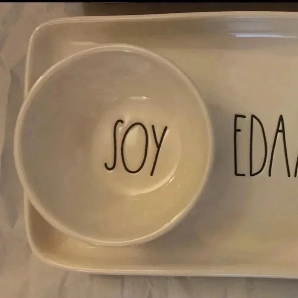 Rae Dunn Edamame Soy Tray Set HTF‎ (2)